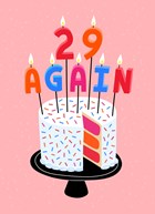 29 again op een verjaardagstaart